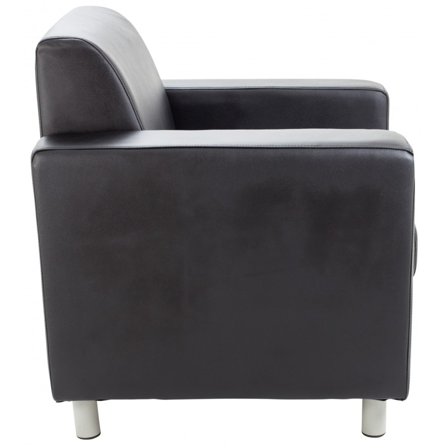 Iceberg Black Leather Reception Armchair